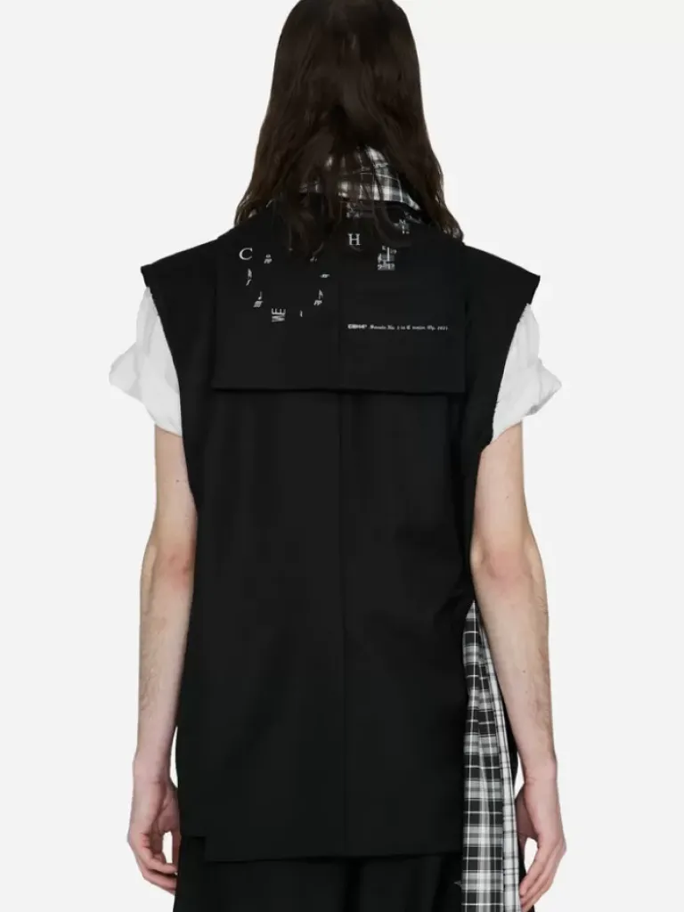 Men C2H4 003 - Alternate Scarf Variant Tailored Sleeveless Jacket