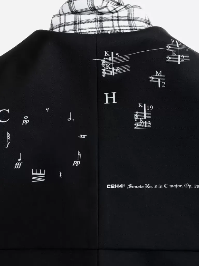 Men C2H4 003 - Alternate Scarf Variant Tailored Sleeveless Jacket