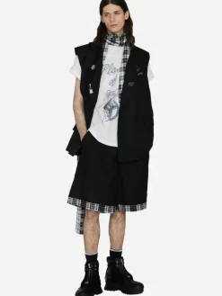 Men C2H4 003 - Alternate Scarf Variant Tailored Sleeveless Jacket