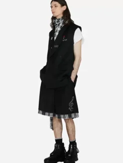 Men C2H4 003 - Alternate Scarf Variant Tailored Sleeveless Jacket