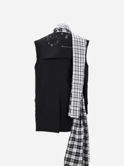 Men C2H4 003 - Alternate Scarf Variant Tailored Sleeveless Jacket