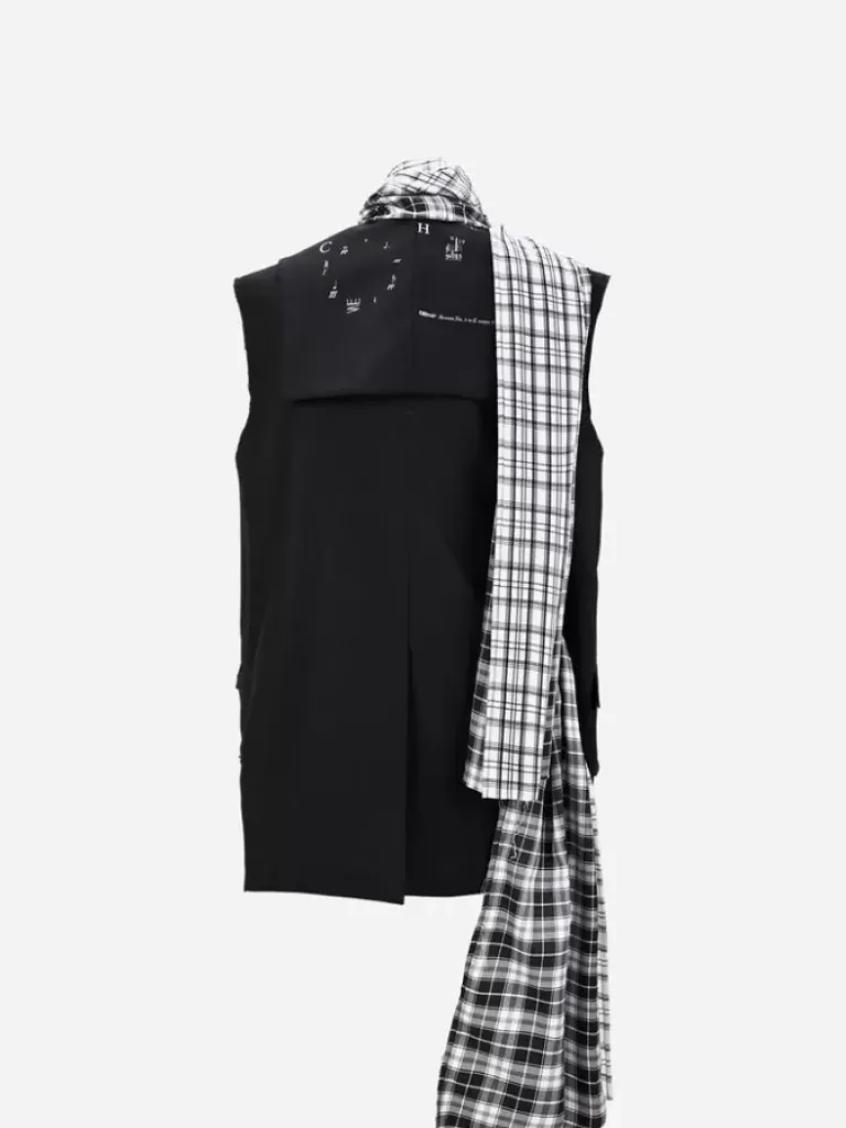 Men C2H4 003 - Alternate Scarf Variant Tailored Sleeveless Jacket