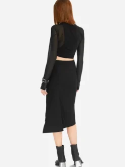 Women C2H4 005 - Arc Asymmetric Layered Long-Sleeve Top