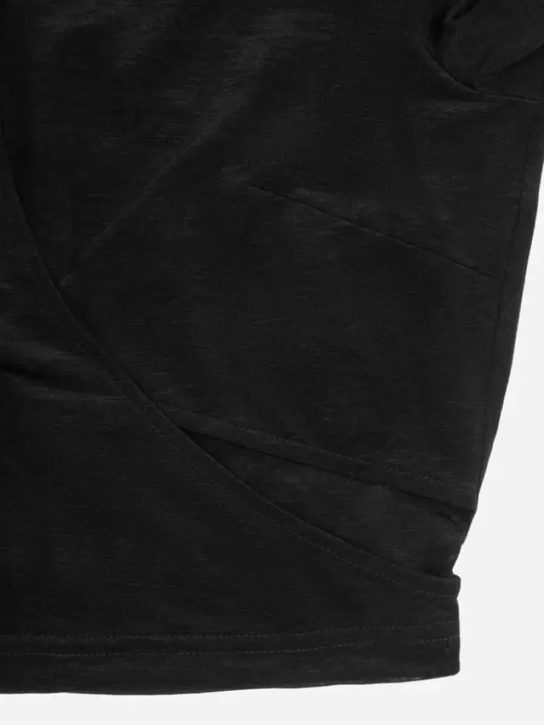 Women C2H4 005 - Arc Asymmetric Layered Long-Sleeve Top