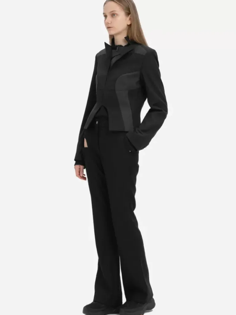 Women C2H4 004 - Arc Cutting Splicing Layered Tailored Jacket