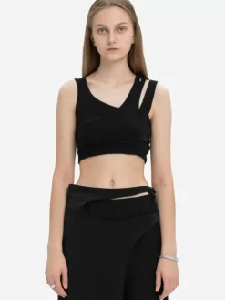 Women C2H4 004 - Arc Layered Asymmetric Strap Sporty Bra