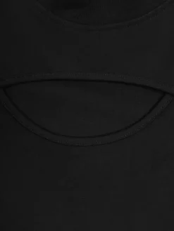 Women C2H4 005 - Arc Layered Hollowed-Out Fitted Jumper