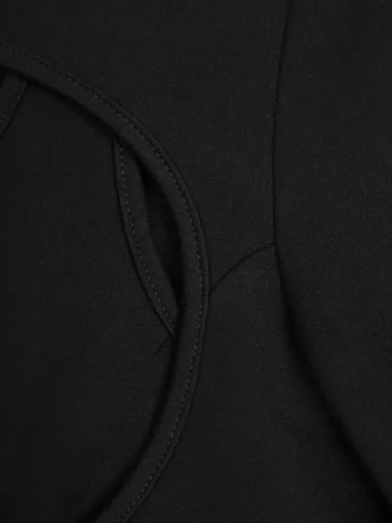 Women C2H4 005 - Arc Layered Hollowed-Out Fitted Jumper