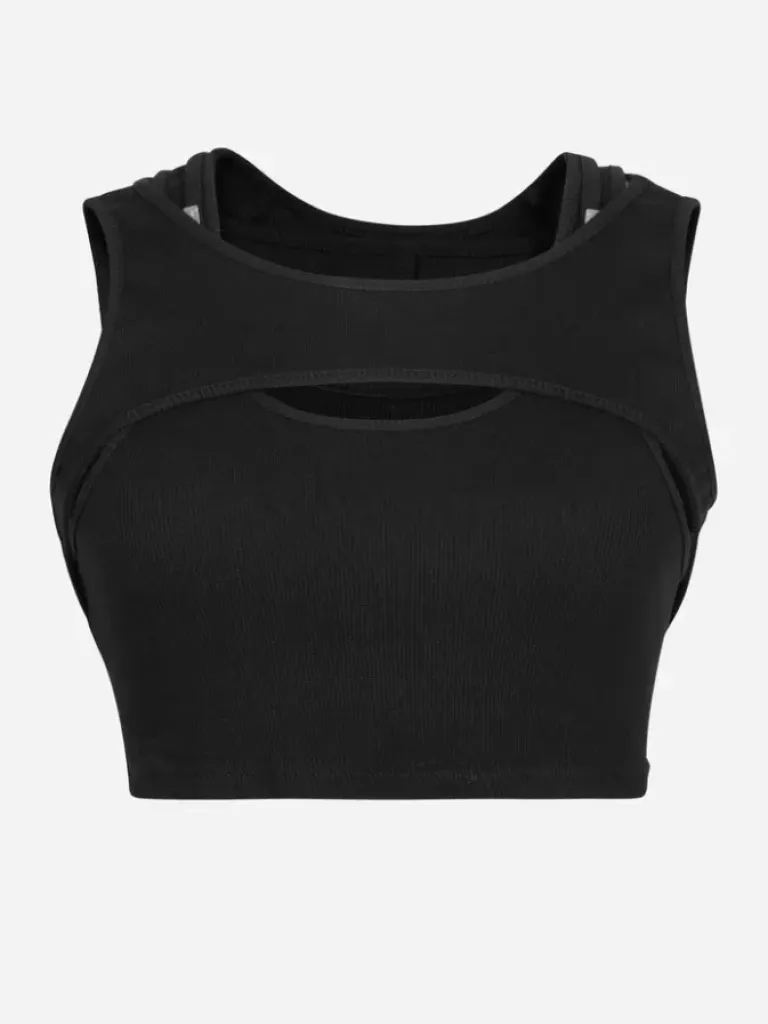 Women C2H4 005 - Arc Layering Crossed Strap Sporty Bra