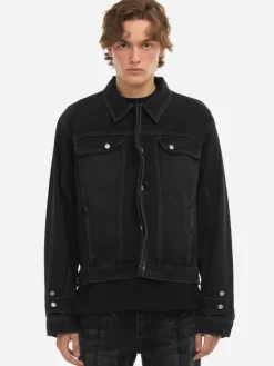 Men C2H4 005 - Asteroid Raw Edge Denim Jacket