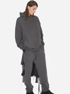 Men C2H4 001 - Asymmetric Agitator Distressed Sweatpants
