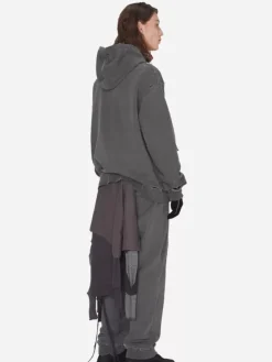 Men C2H4 001 - Asymmetric Agitator Distressed Sweatpants