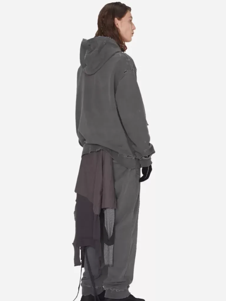 Men C2H4 001 - Asymmetric Agitator Distressed Sweatpants