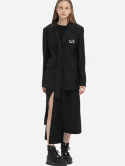 Women C2H4 004 - Asymmetrical Double Lapel Tailored Jacket