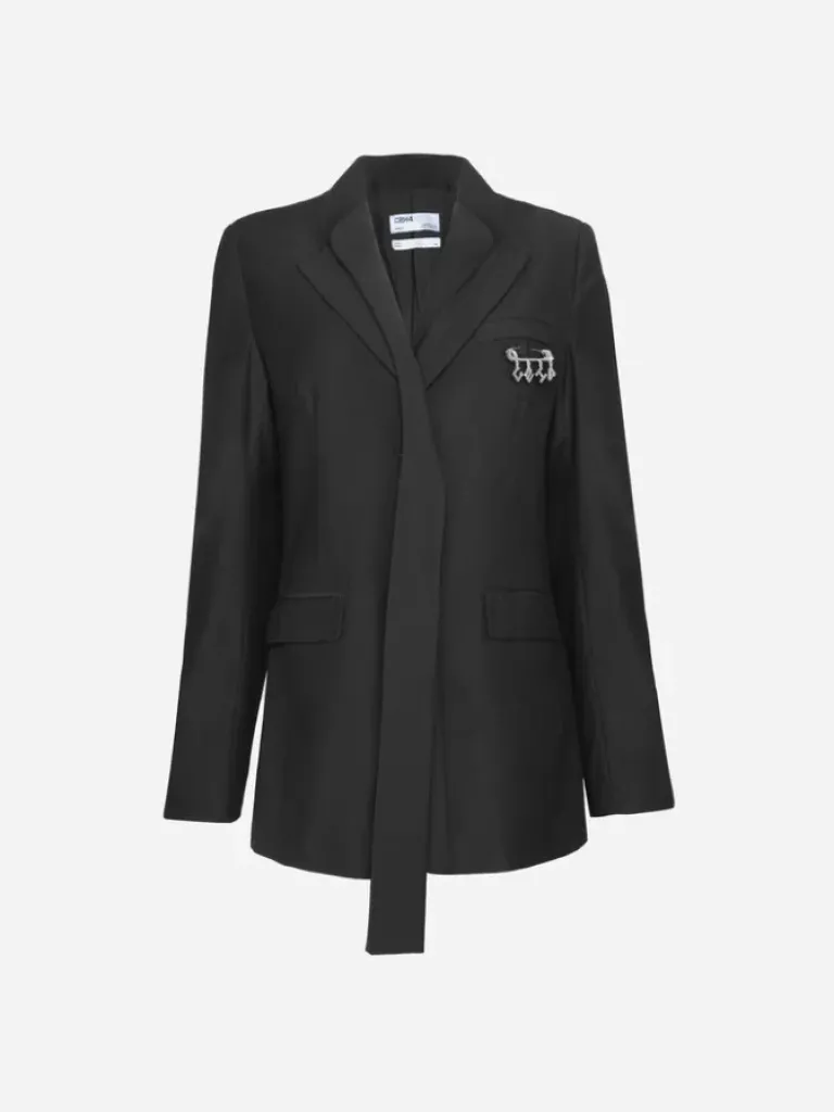 Women C2H4 004 - Asymmetrical Double Lapel Tailored Jacket