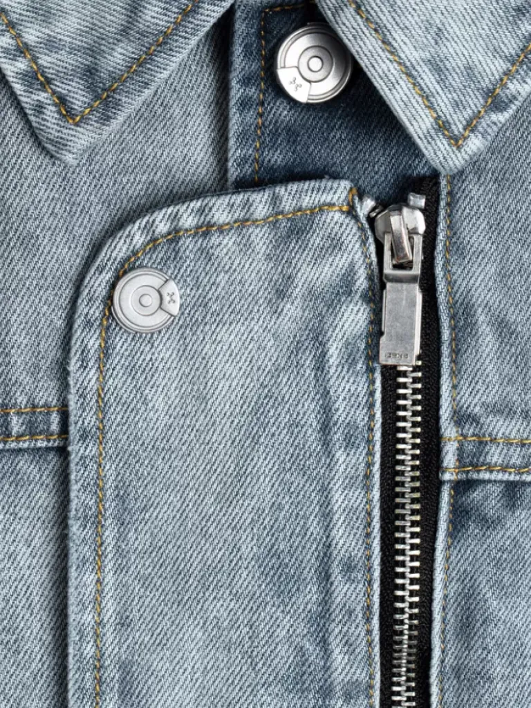Men C2H4 003 - Asymmetrical Layered Denim Jacket