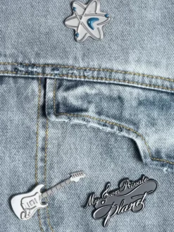 Men C2H4 003 - Asymmetrical Layered Denim Jacket