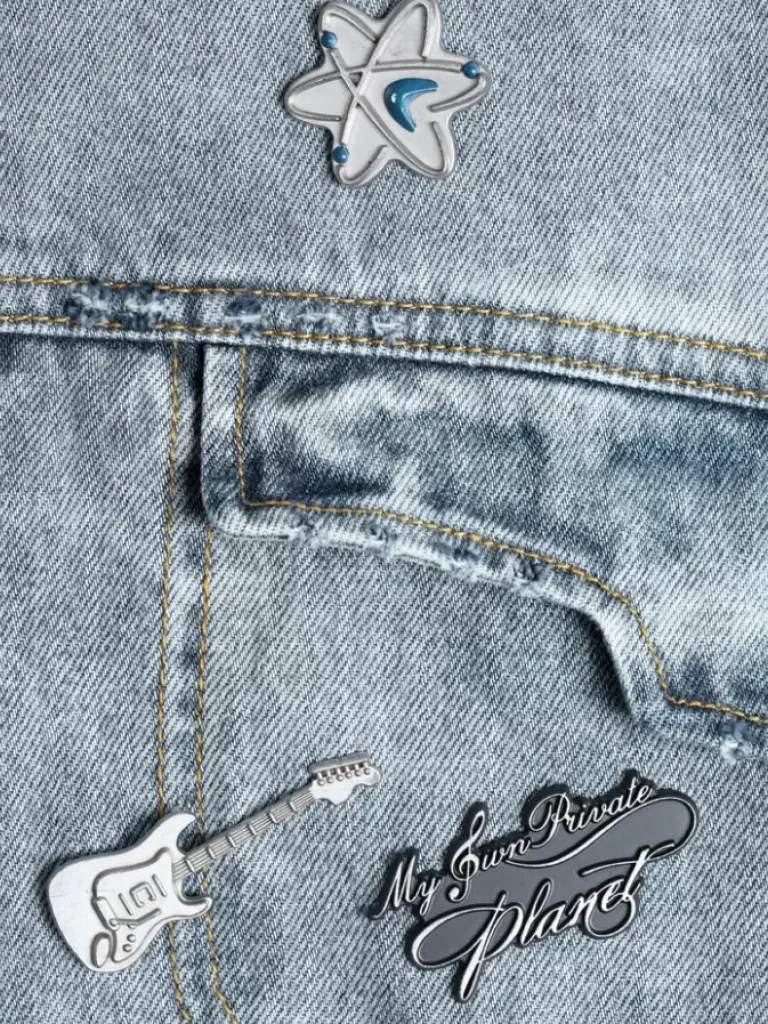 Men C2H4 003 - Asymmetrical Layered Denim Jacket
