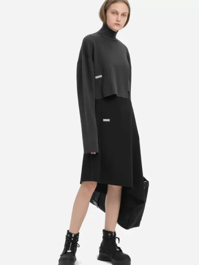 Women C2H4 004 - Asymmetrical Turtleneck Sweater