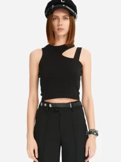 Women C2H4 005 - Asymmetric Cut-Out Tank Top