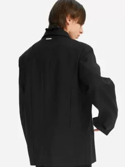Men C2H4 005 - Asymmetric Intervein Panelled Tailored Coat