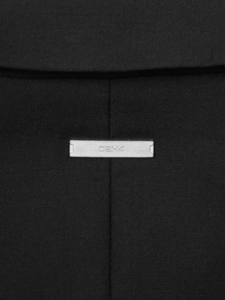 Men C2H4 005 - Asymmetric Intervein Panelled Tailored Coat