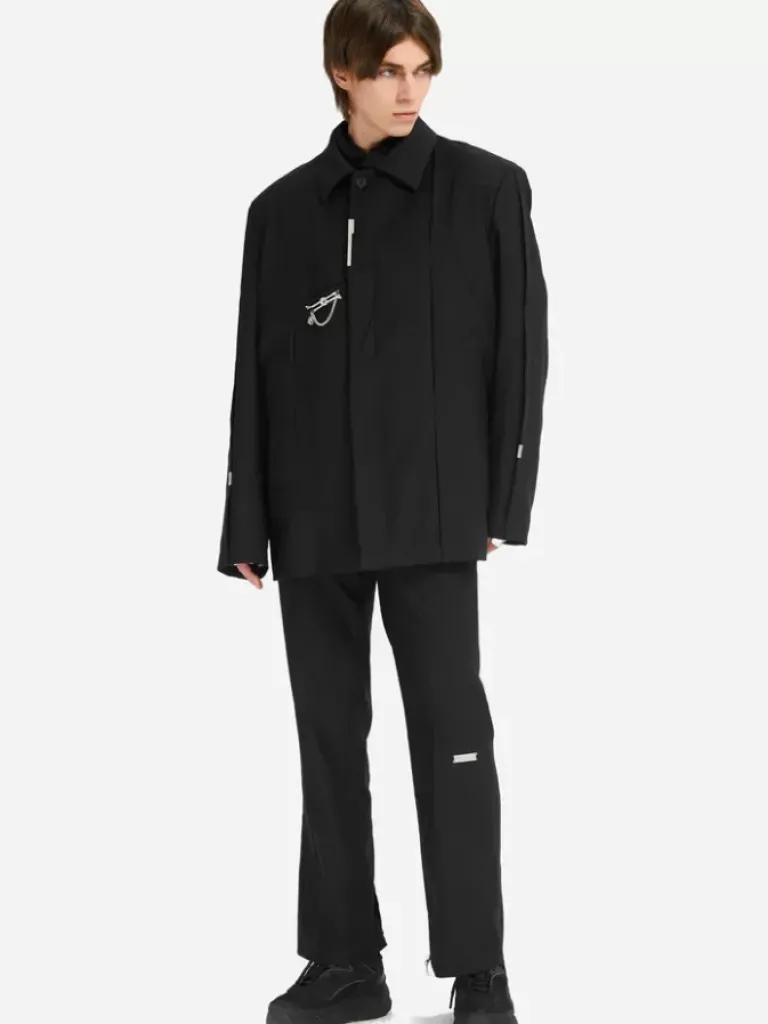 Men C2H4 005 - Asymmetric Intervein Panelled Tailored Coat