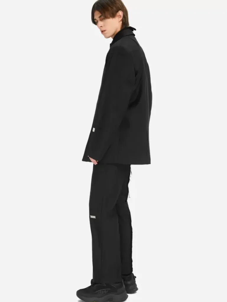 Men C2H4 005 - Asymmetric Intervein Panelled Tailored Coat