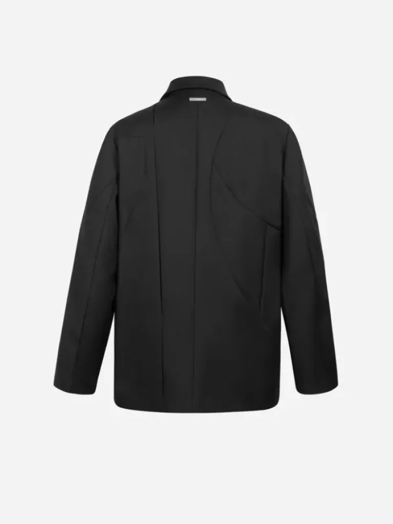 Men C2H4 005 - Asymmetric Intervein Panelled Tailored Coat