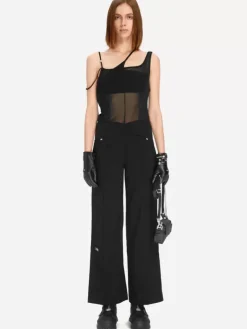 Women C2H4 005 - Asymmetric Layred Strappy Jumpsuit