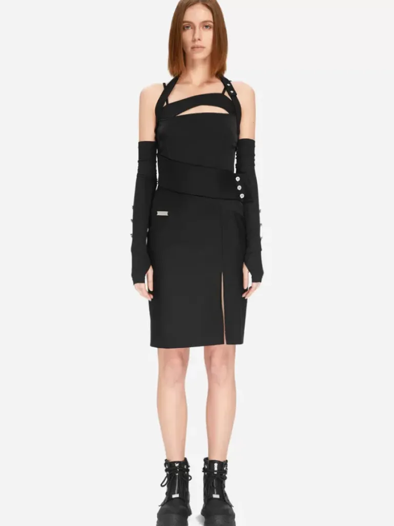 Women C2H4 005 - Asymmetry Layered Mini Dress