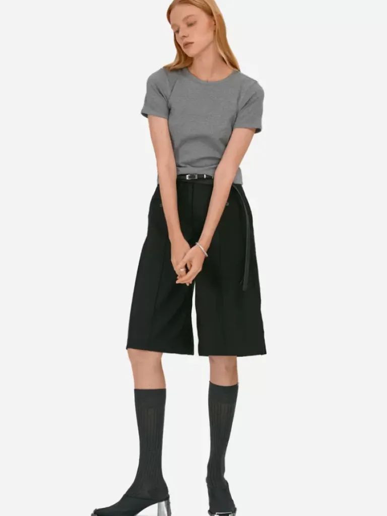 Women C2H4 007 - Basics Rib Knit T-Shirt