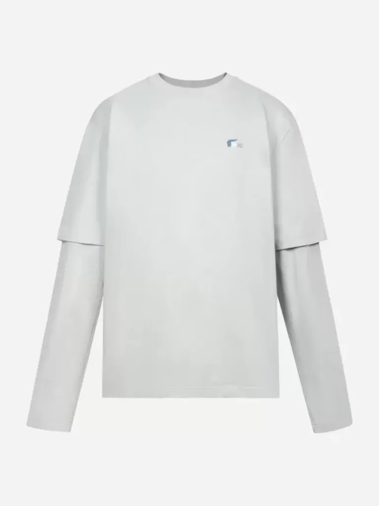 Men C2H4 X Lacoste Applique Logo Double Layer Long Sleeve T-Shirt