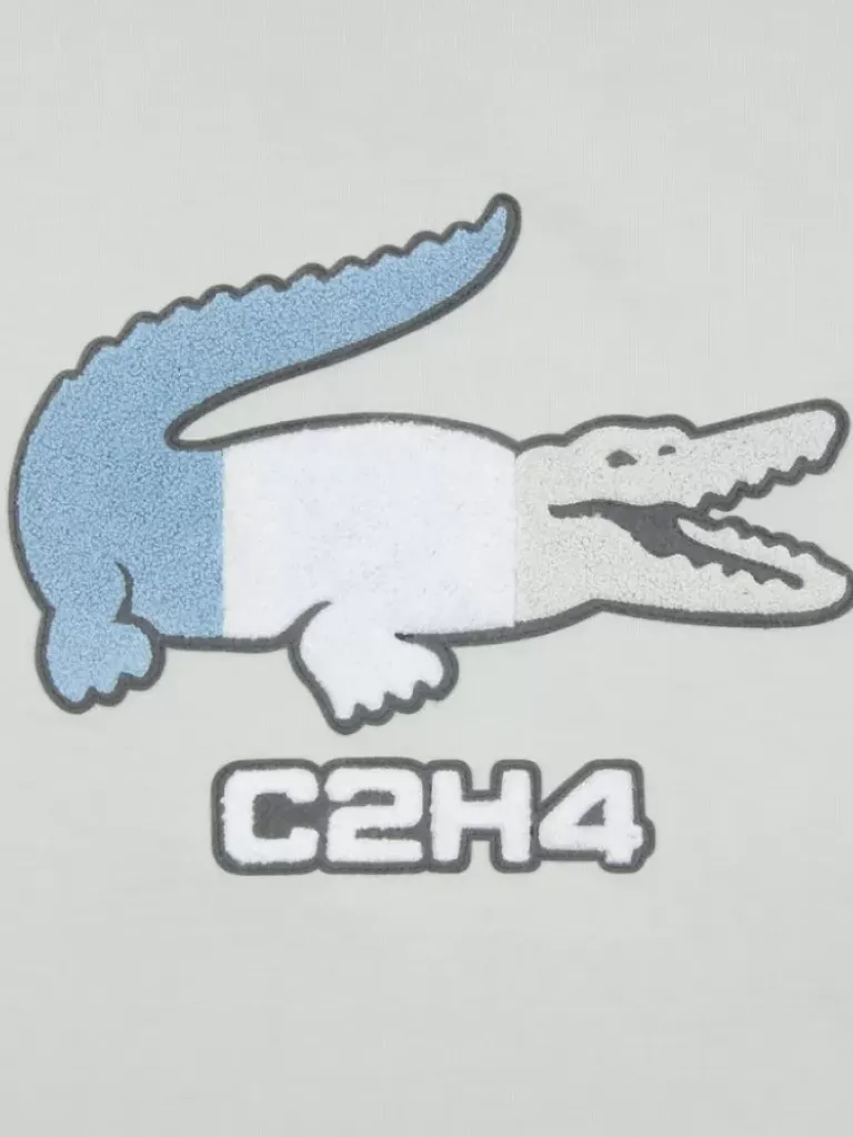 Men C2H4 X Lacoste Applique Logo Double Layer Long Sleeve T-Shirt