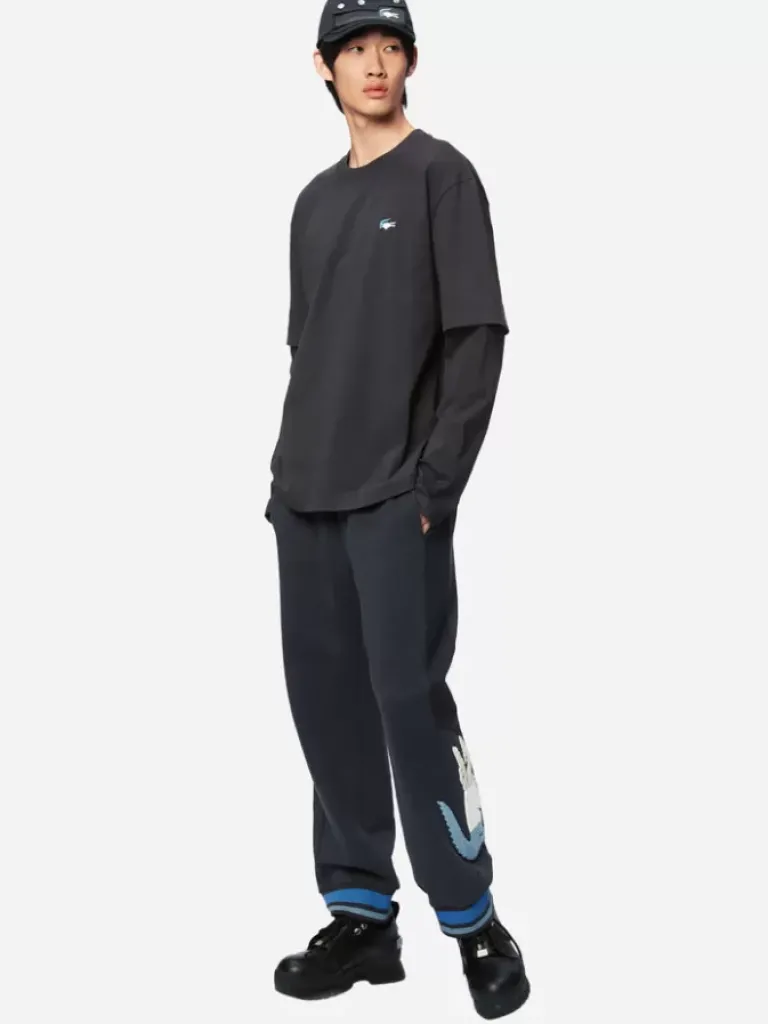 Men C2H4 X Lacoste Paneled Applique Inside-Out Sweatpants