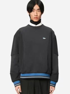 Men C2H4 X Lacoste Paneled Applique Inside-Out Crewneck