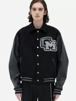 Men C2H4 ® X Mastermind Japan "C-Mastermind" Applique Baseball Jacket