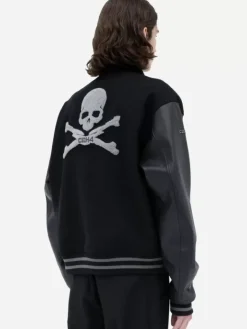 Men C2H4 ® X Mastermind Japan "C-Mastermind" Applique Baseball Jacket