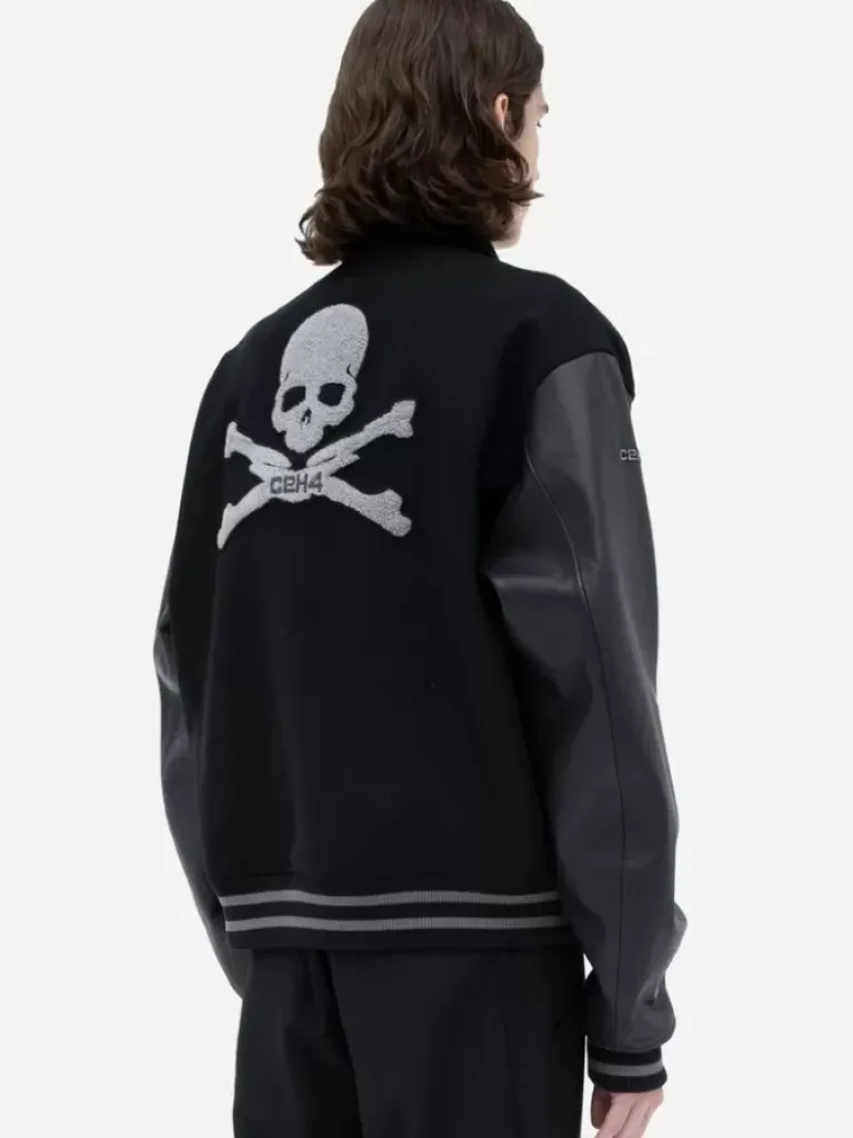 Men C2H4 ® X Mastermind Japan "C-Mastermind" Applique Baseball Jacket