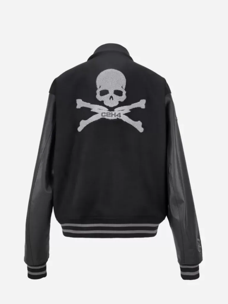 Men C2H4 ® X Mastermind Japan "C-Mastermind" Applique Baseball Jacket