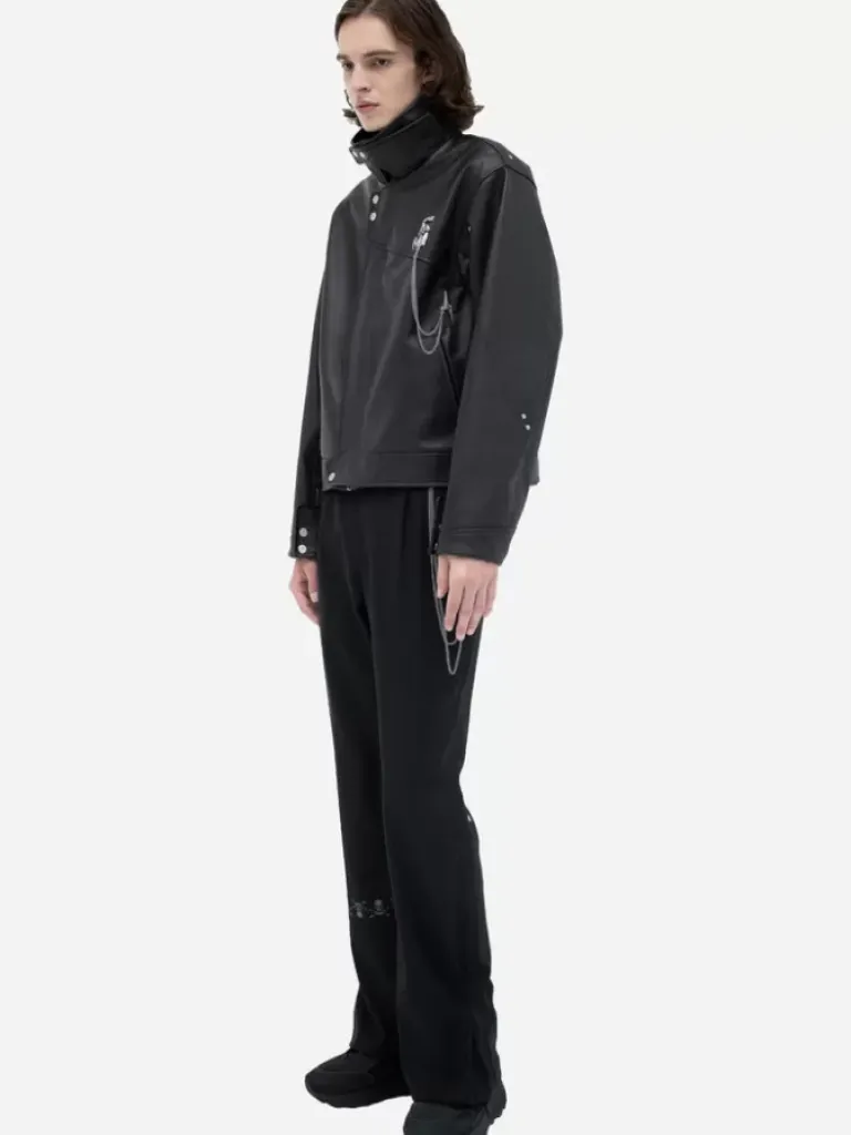 Men C2H4 ® X Mastermind Japan "C-Mastermind" Streamline Leather Jacket