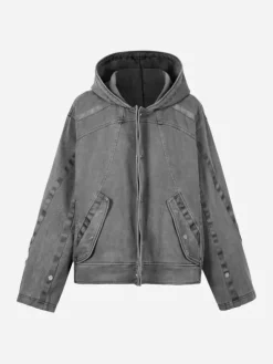 Men C2H4 006 - Cold-Dye Military Stagger Stripe Quilted Jacket