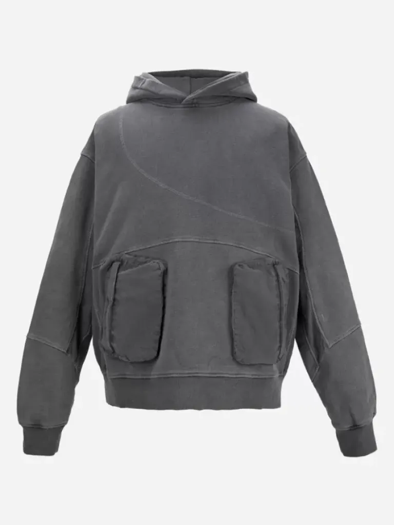 Men C2H4 002 - Cold-Dye Panelled Hoodie