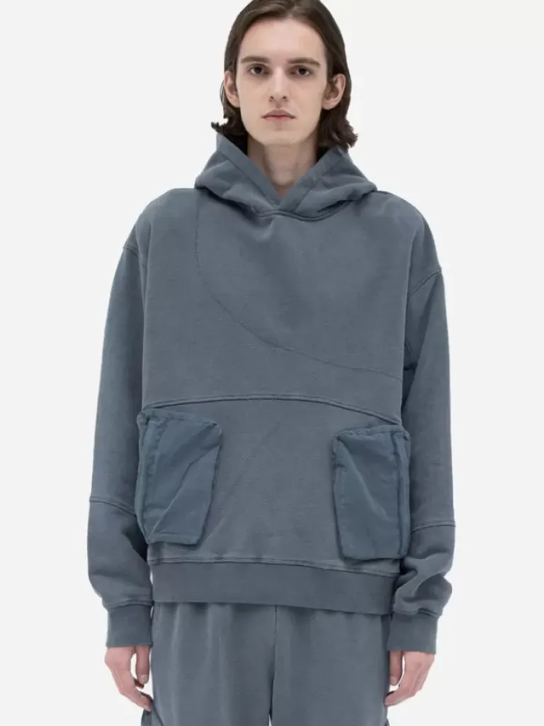 Men C2H4 002 - Cold-Dye Panelled Hoodie