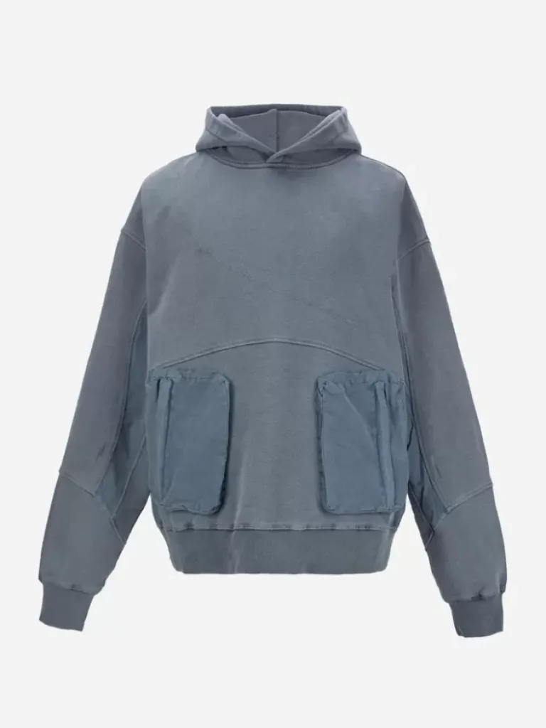 Men C2H4 002 - Cold-Dye Panelled Hoodie