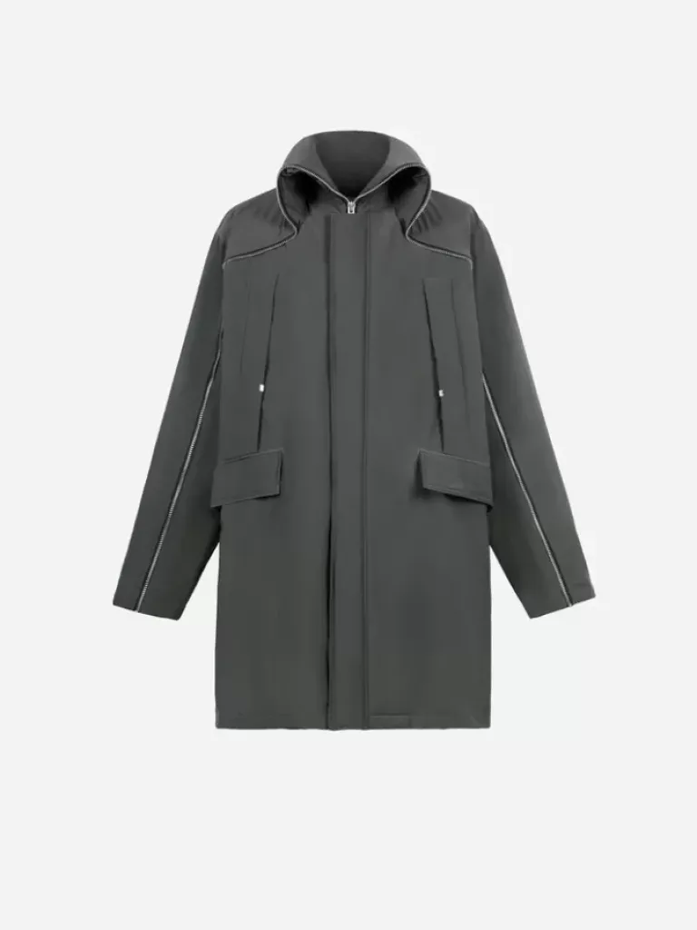 Men C2H4 006 - Continuous Zipper Quilted Coat