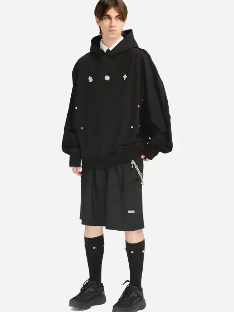 Men C2H4 005 - Detachable Scarf Double Layer Hoodie
