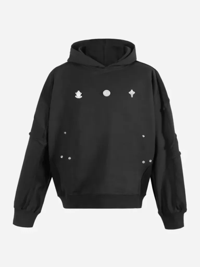 Men C2H4 005 - Detachable Scarf Double Layer Hoodie