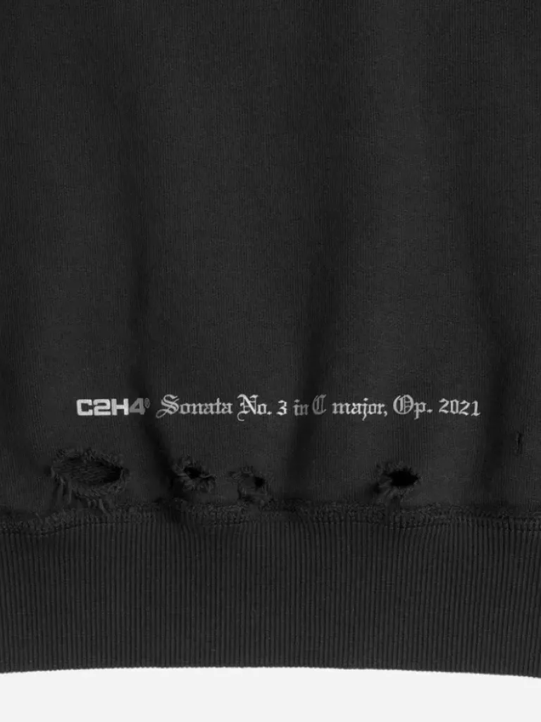 Women C2H4 003 - Distressed Inside-Out Badged Crewneck