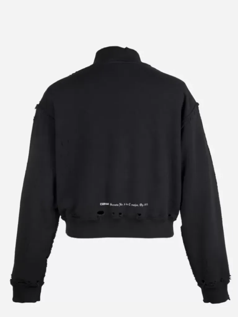 Women C2H4 003 - Distressed Inside-Out Badged Crewneck